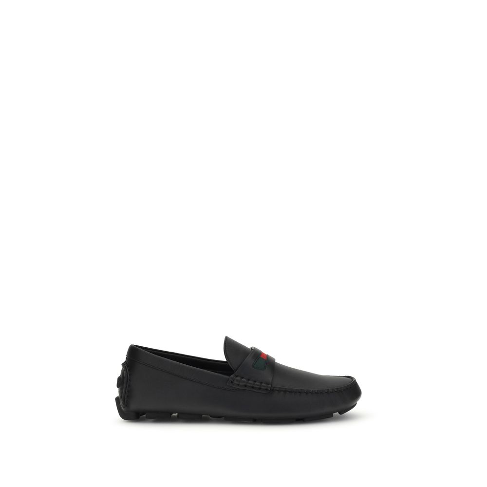 Black Calf Leather Bos Taurus Slip-On Loafers