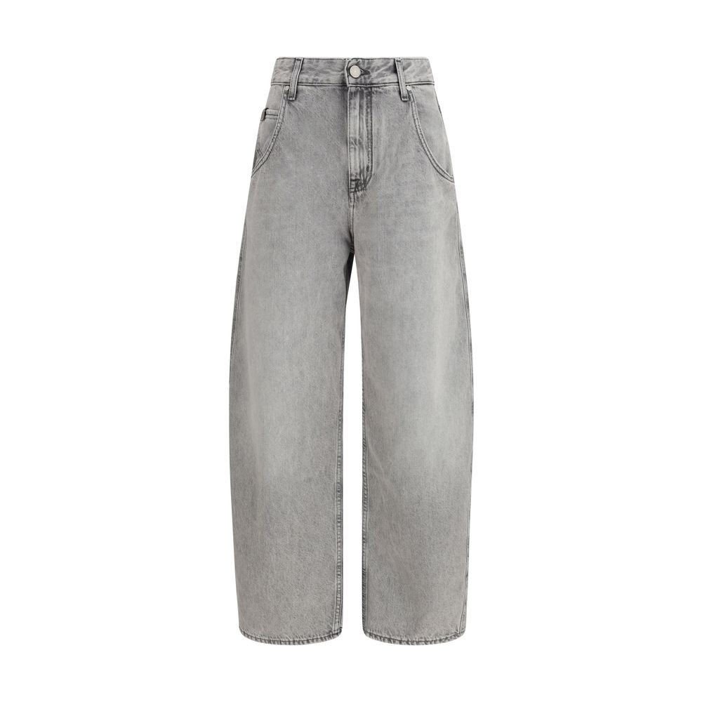 Gray Cotton Relaxed Fit Jeans