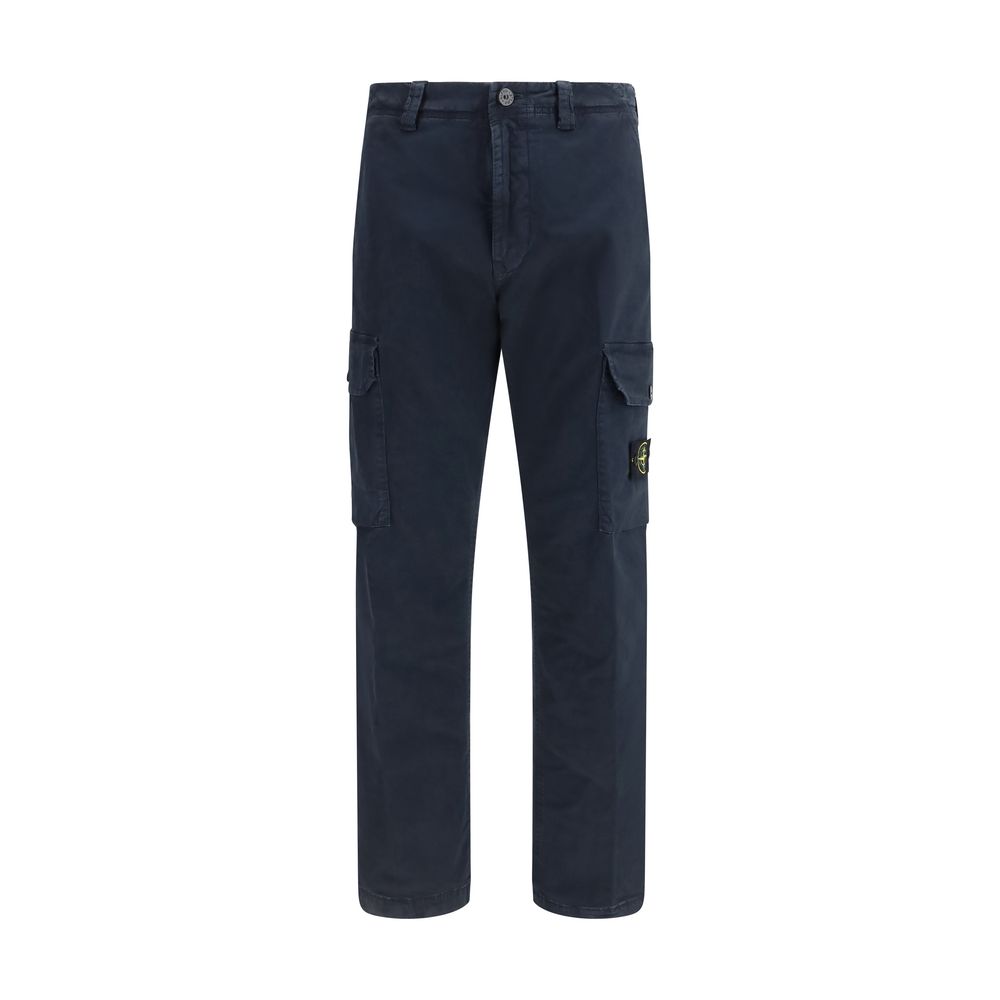 Blue Cotton Cargo Pants