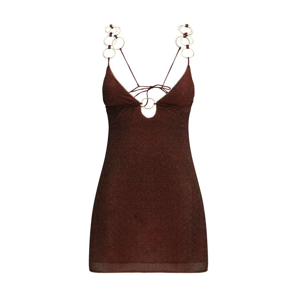 Brown Polyamide Casual Dress
