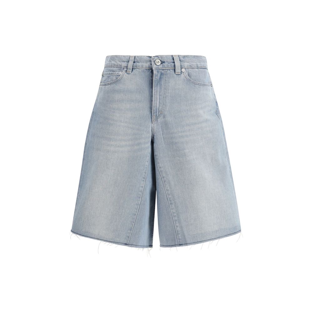 Blue Cotton Bermuda Shorts
