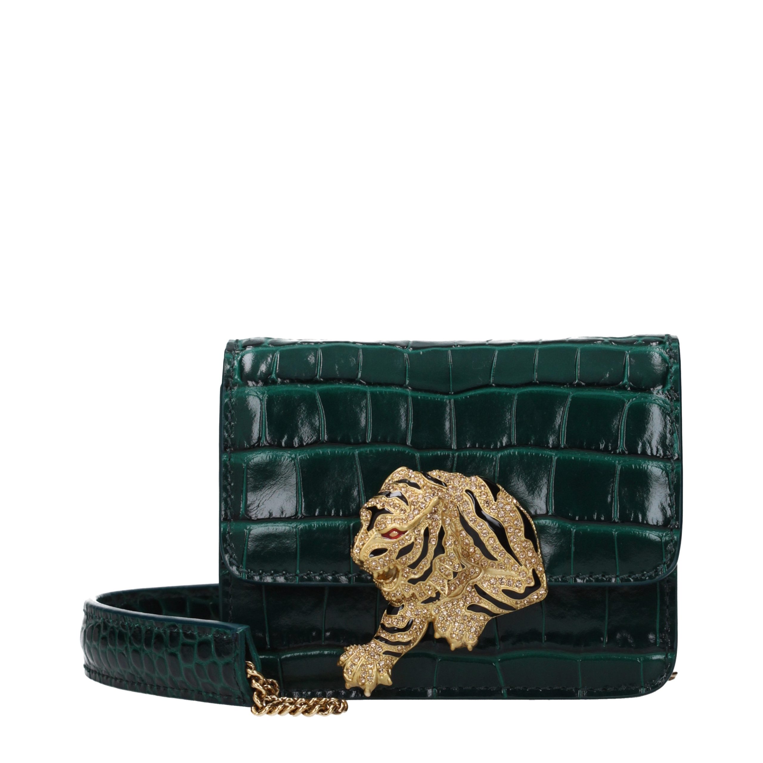 Green Leather Clutch Bag