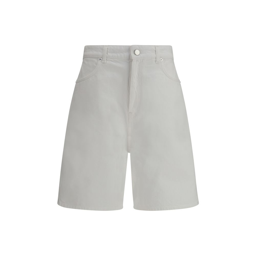 White Cotton Bermuda Shorts