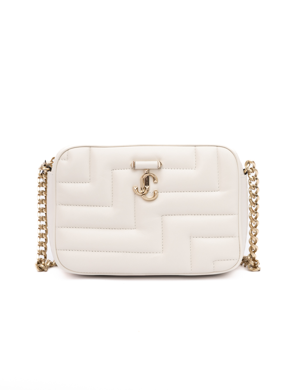 White Leather Avenue Camera Crossbody Bag