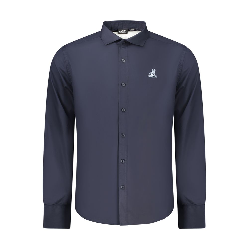 Blue Cotton Men Shirt