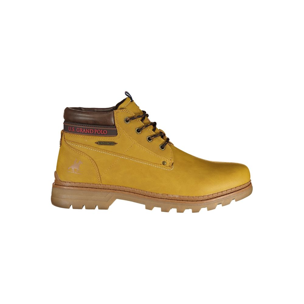 Yellow Polyurethane Men Ankle Boot