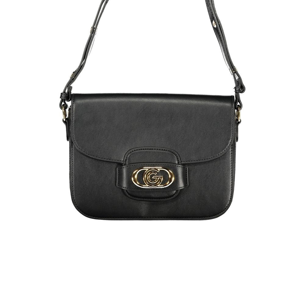 Black Polyurethane Women Handbag