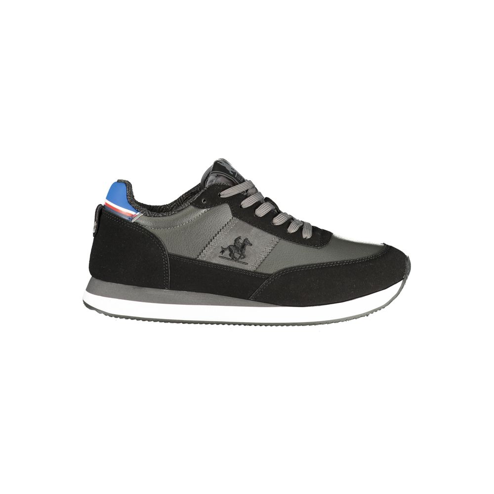 Black Polyurethane Men Sneaker
