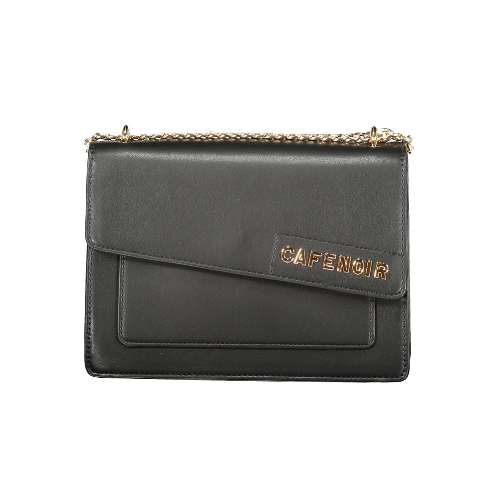 Black Polyurethane Women Shoulder Bag