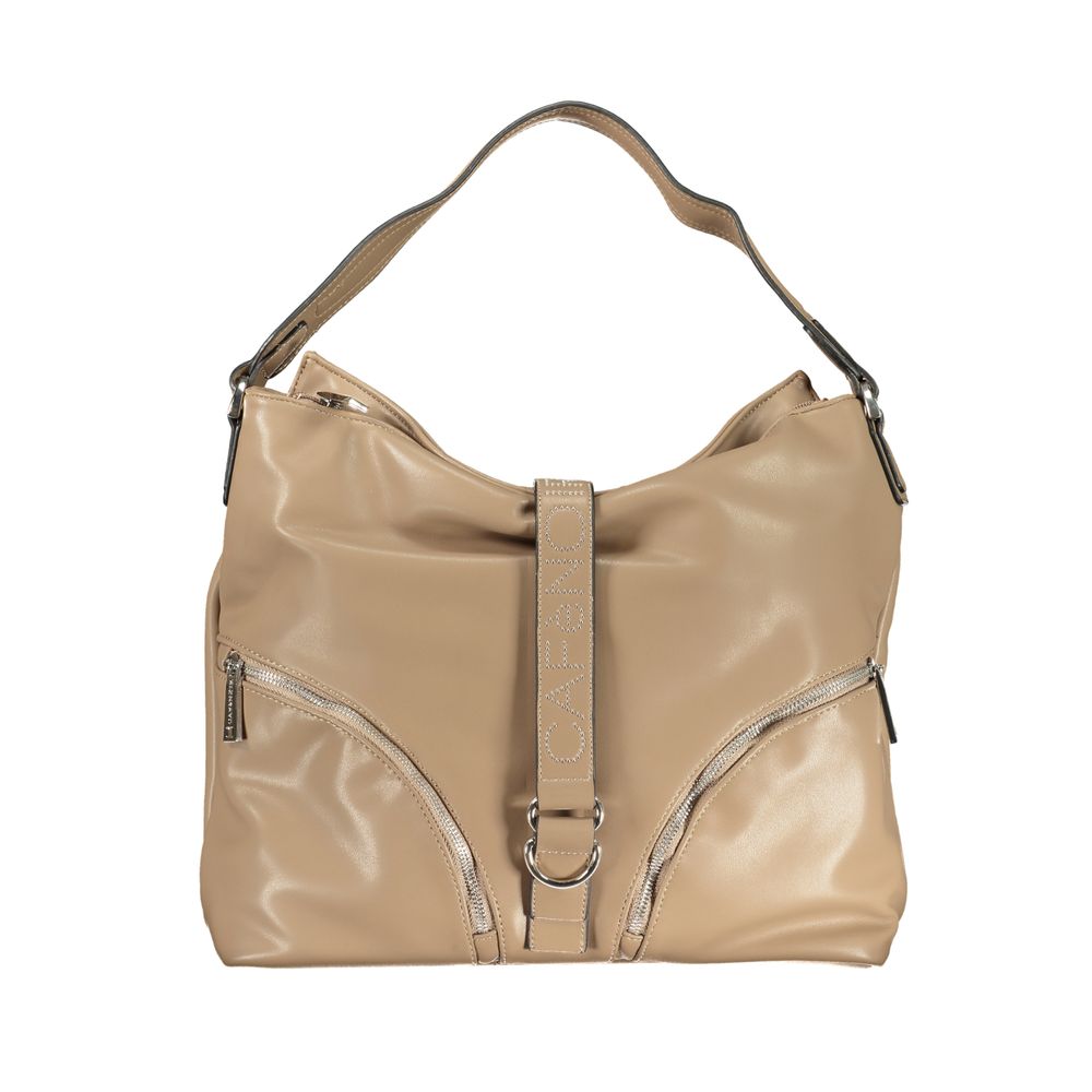 Brown Polyurethane Women's Bag