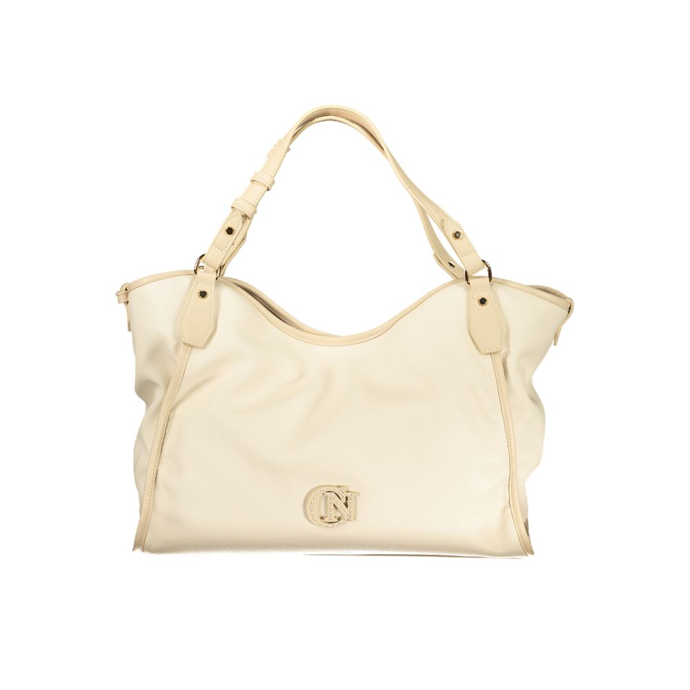 Beige Polyurethane Women Shoulder Bag