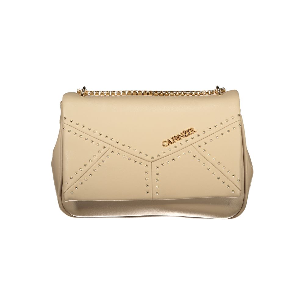 Beige Polyurethane Women Shoulder Bag