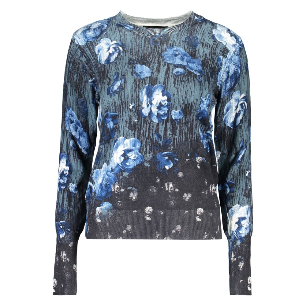 Blue Viscosa Women Sweater