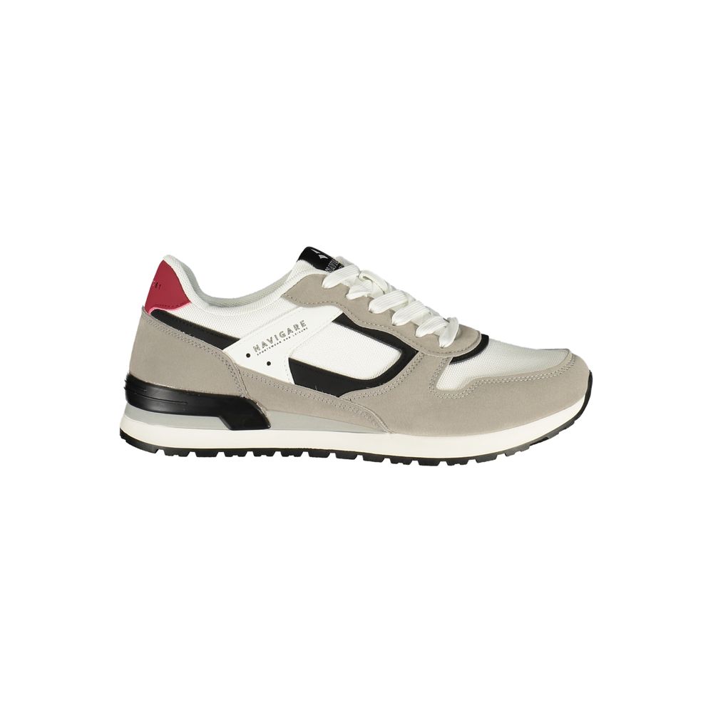White Polyester Men Sneaker