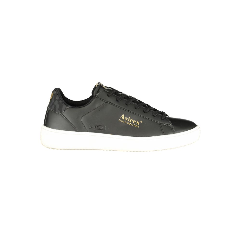 Black Polyurethane Men Sneaker