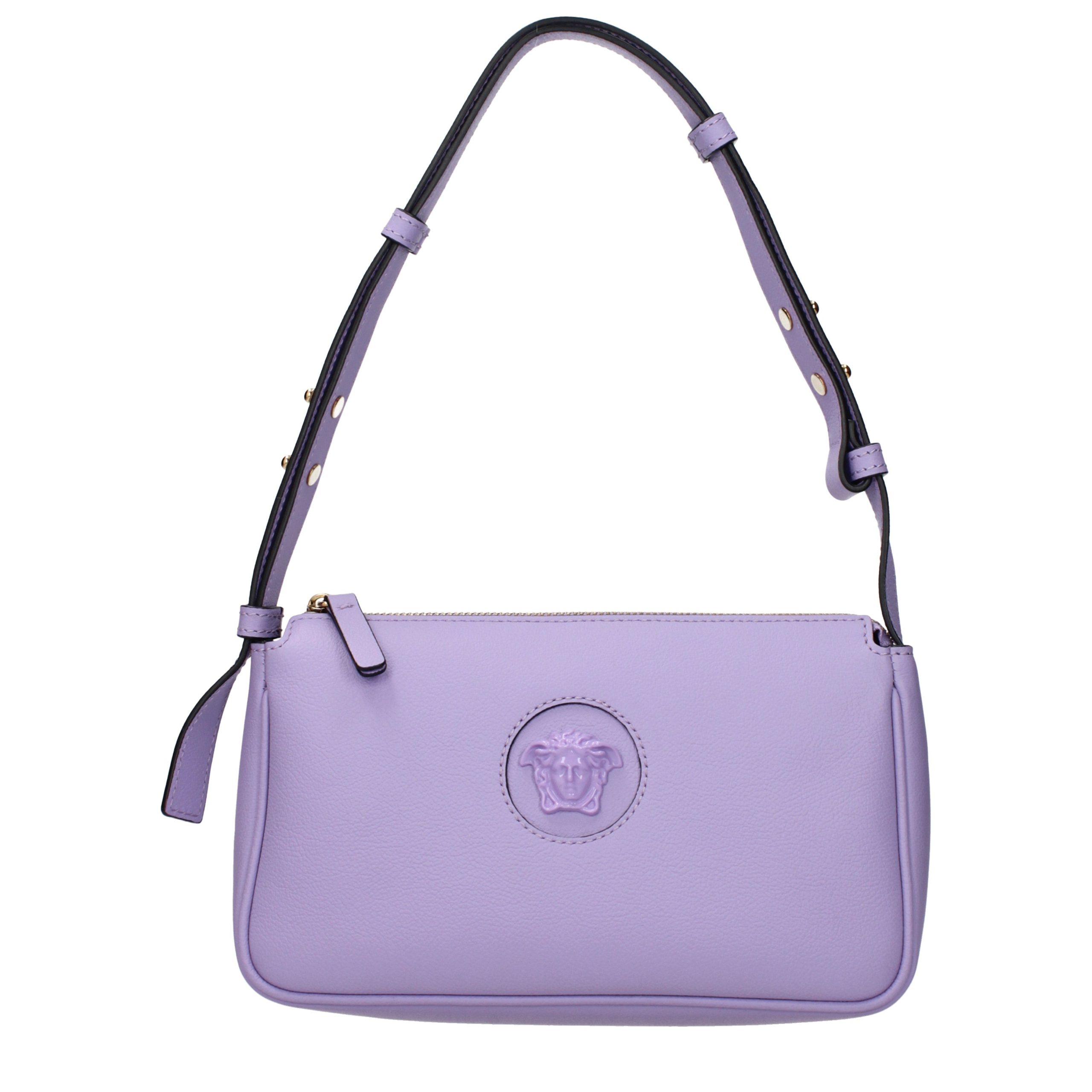 Purple Leather Shoulder Bag