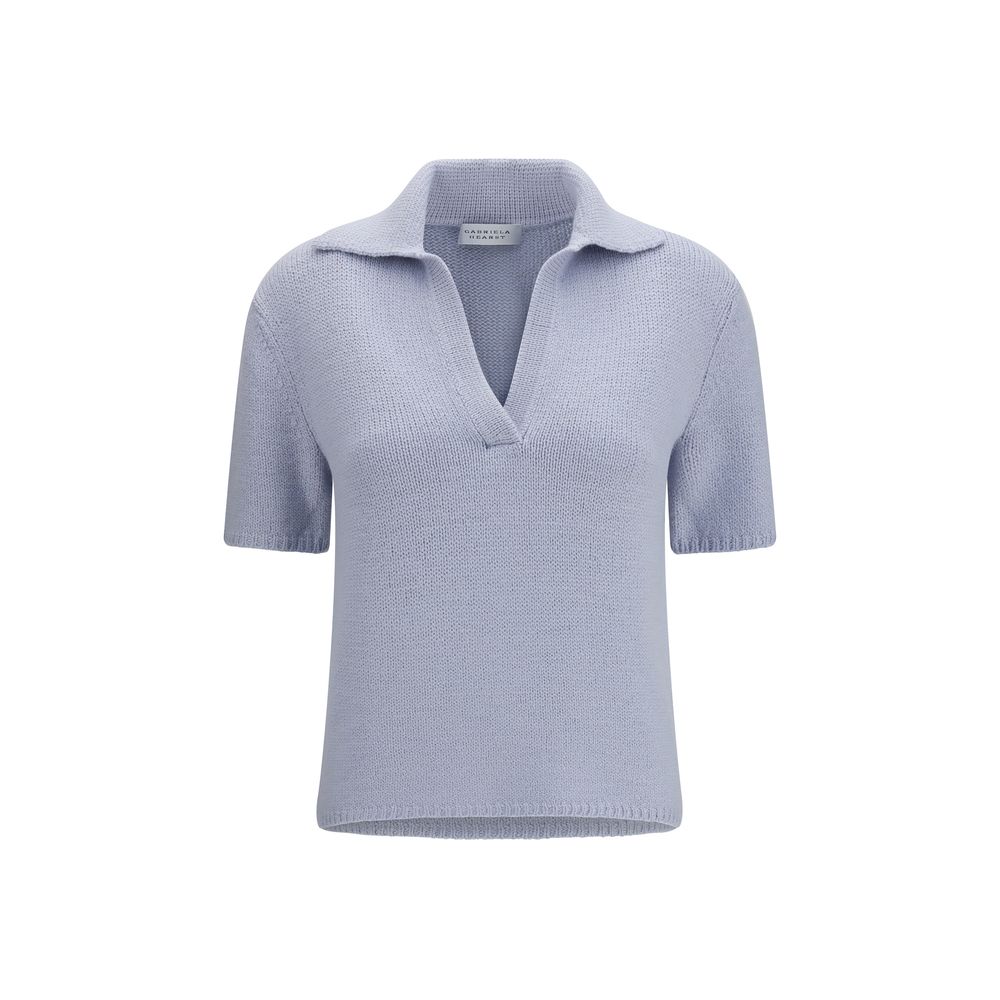 Blue Cashmere Polo Shirt