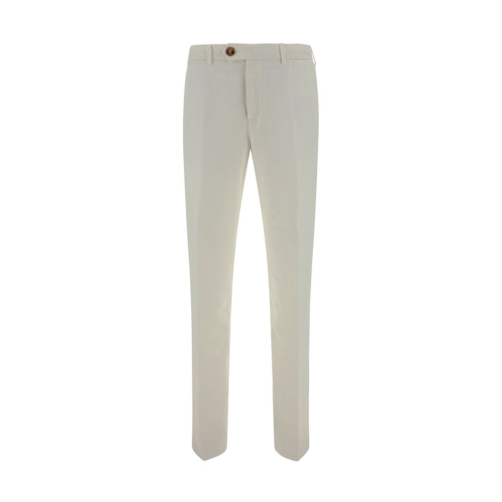 White Cotton Casual Pants