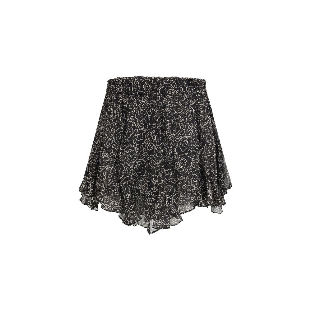 Black Viscose Shorts