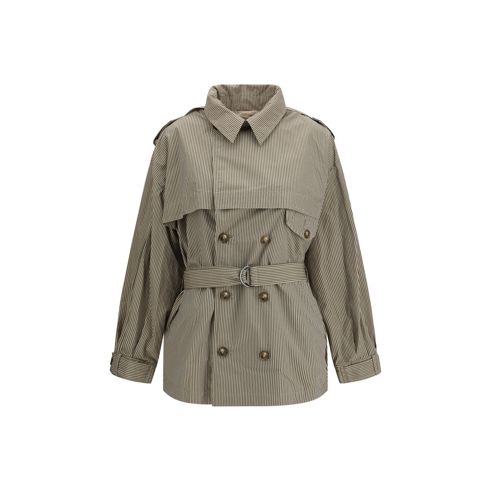 Bicolor Cotton Trench Coat