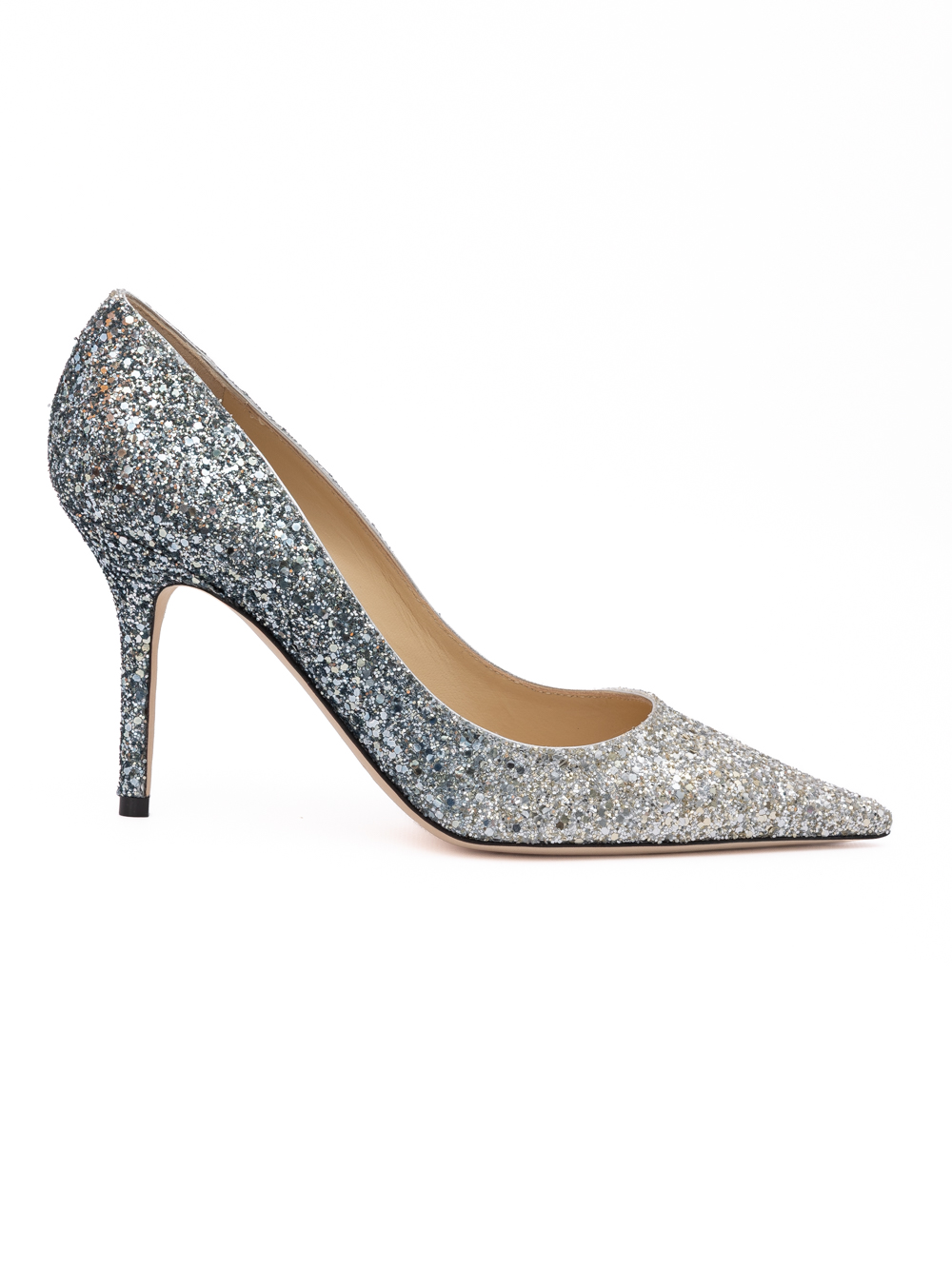 Silver Coarse Glitter Degrade Agnes Pumps