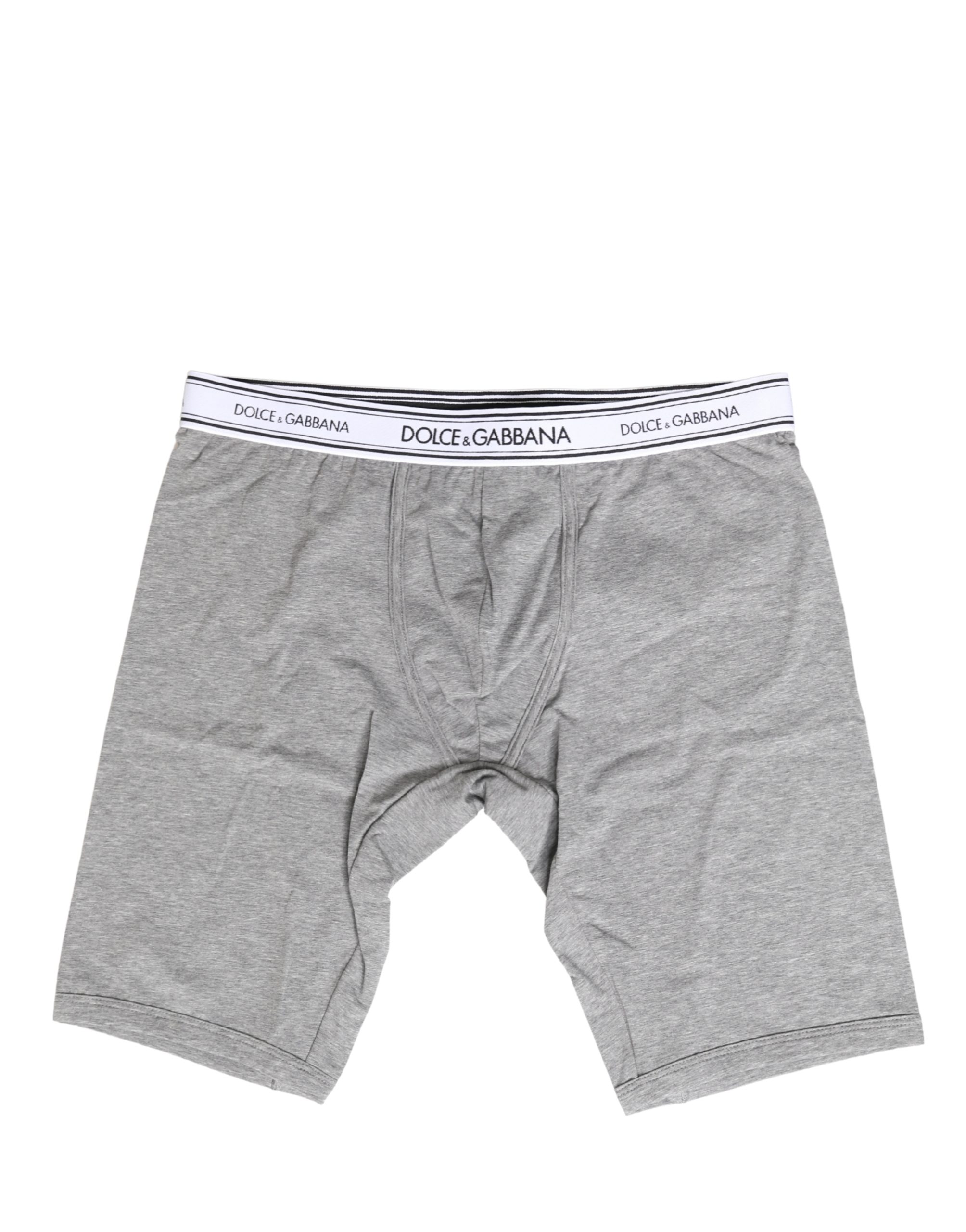 Gray Cotton Logo Waistband Midi Boxer Underwear