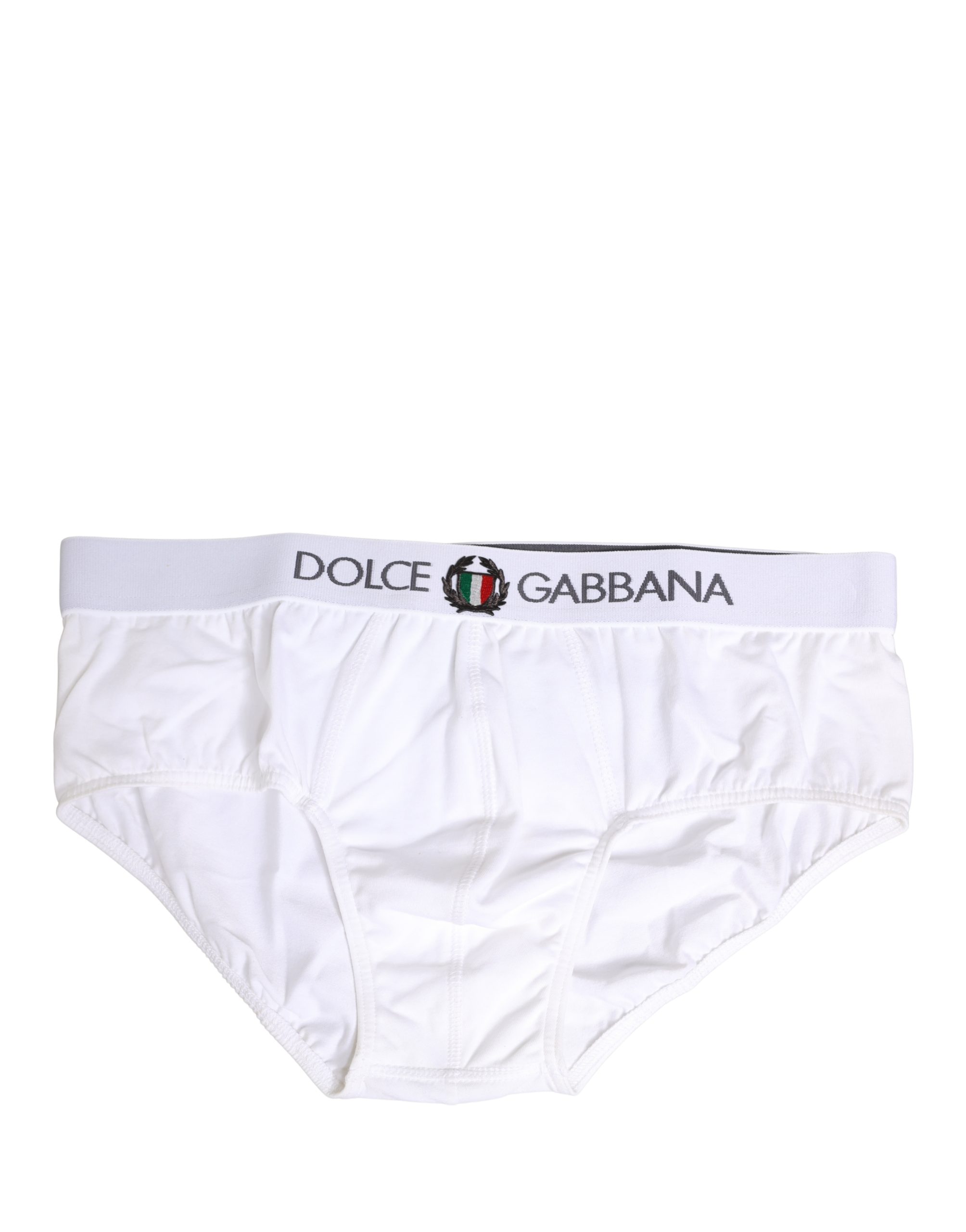 White Logo Waistband Cotton Men Briefs Underwear