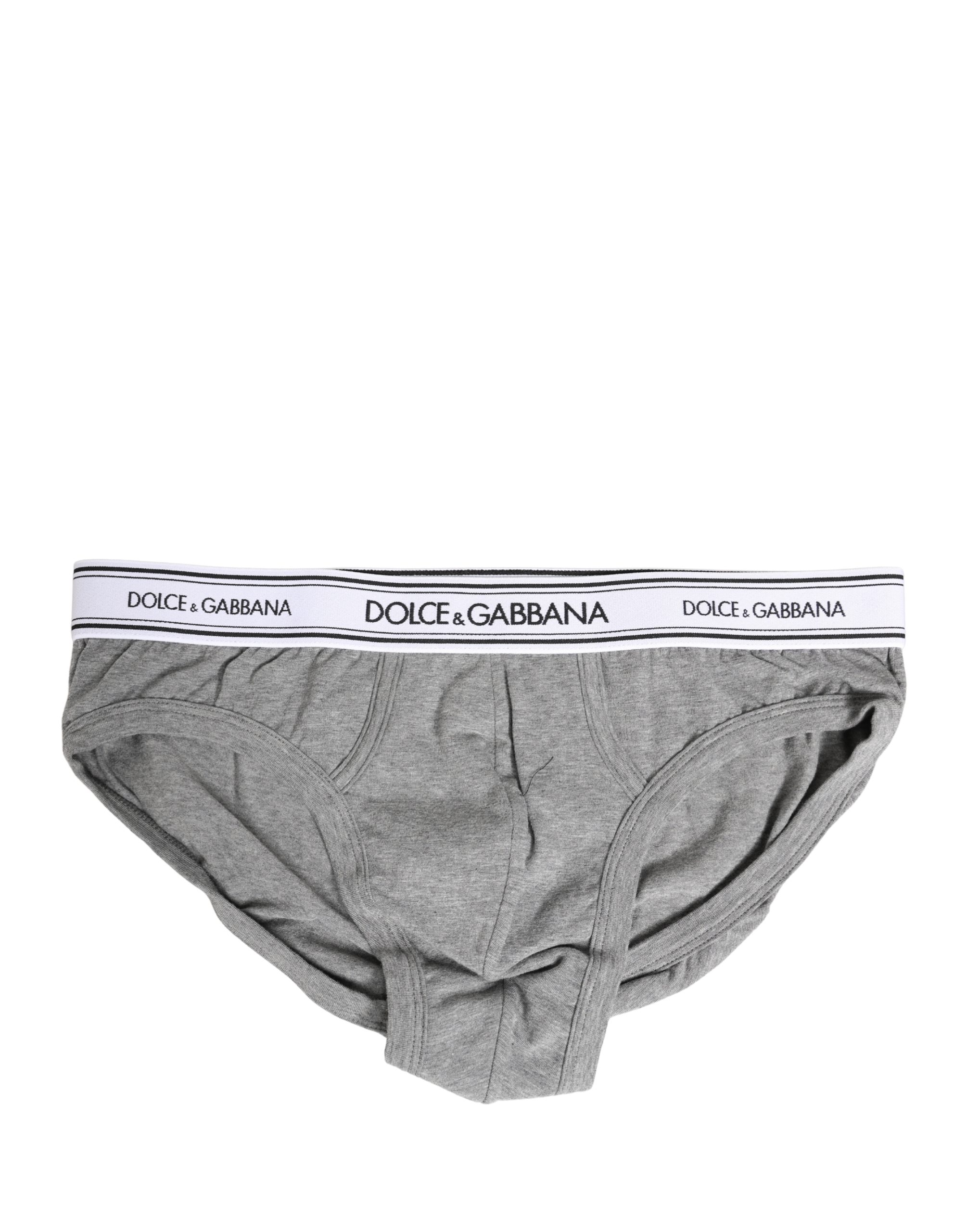 Gray Logo Waistband Men Midi Brief Underwear