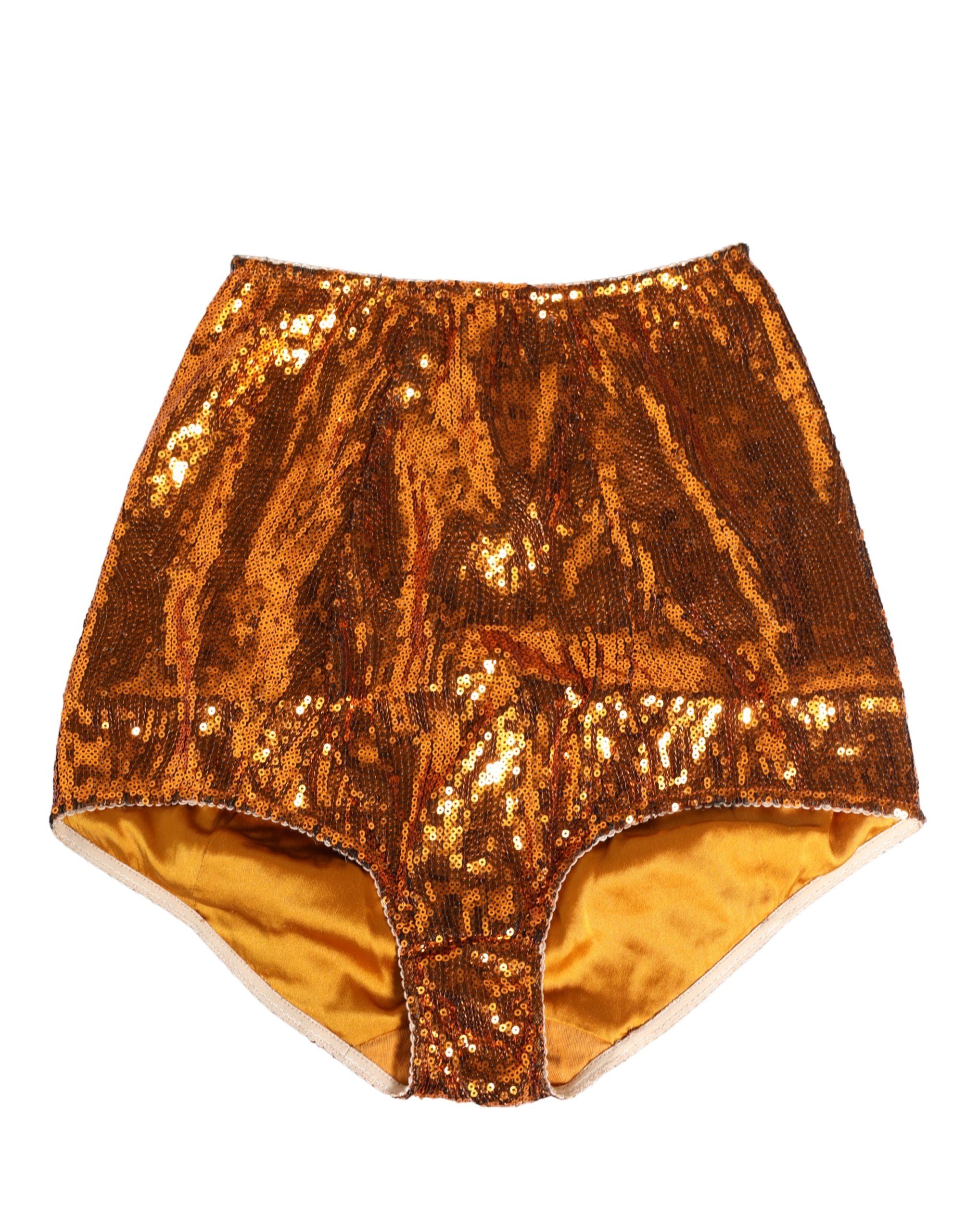 Orange Sequin Nylon High Waist Girdle Underwear