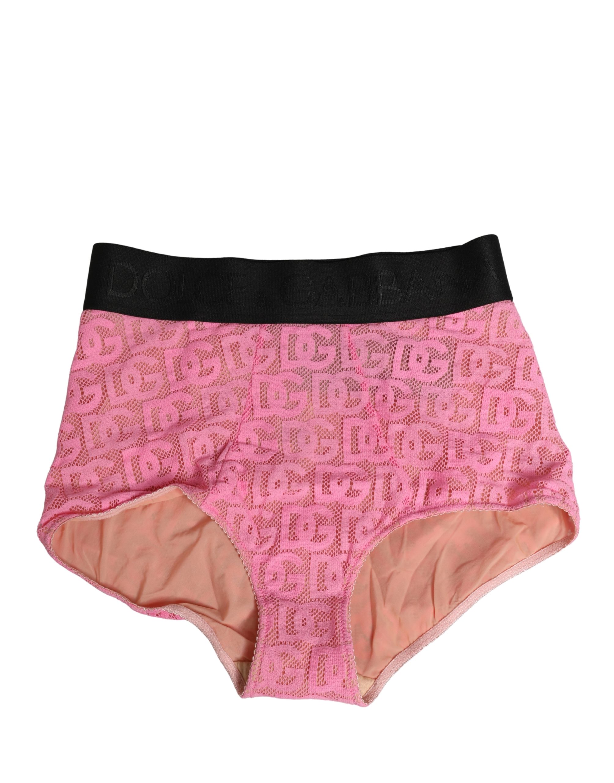 Pink Cotton DG Logo High Waist Girdle Underwear