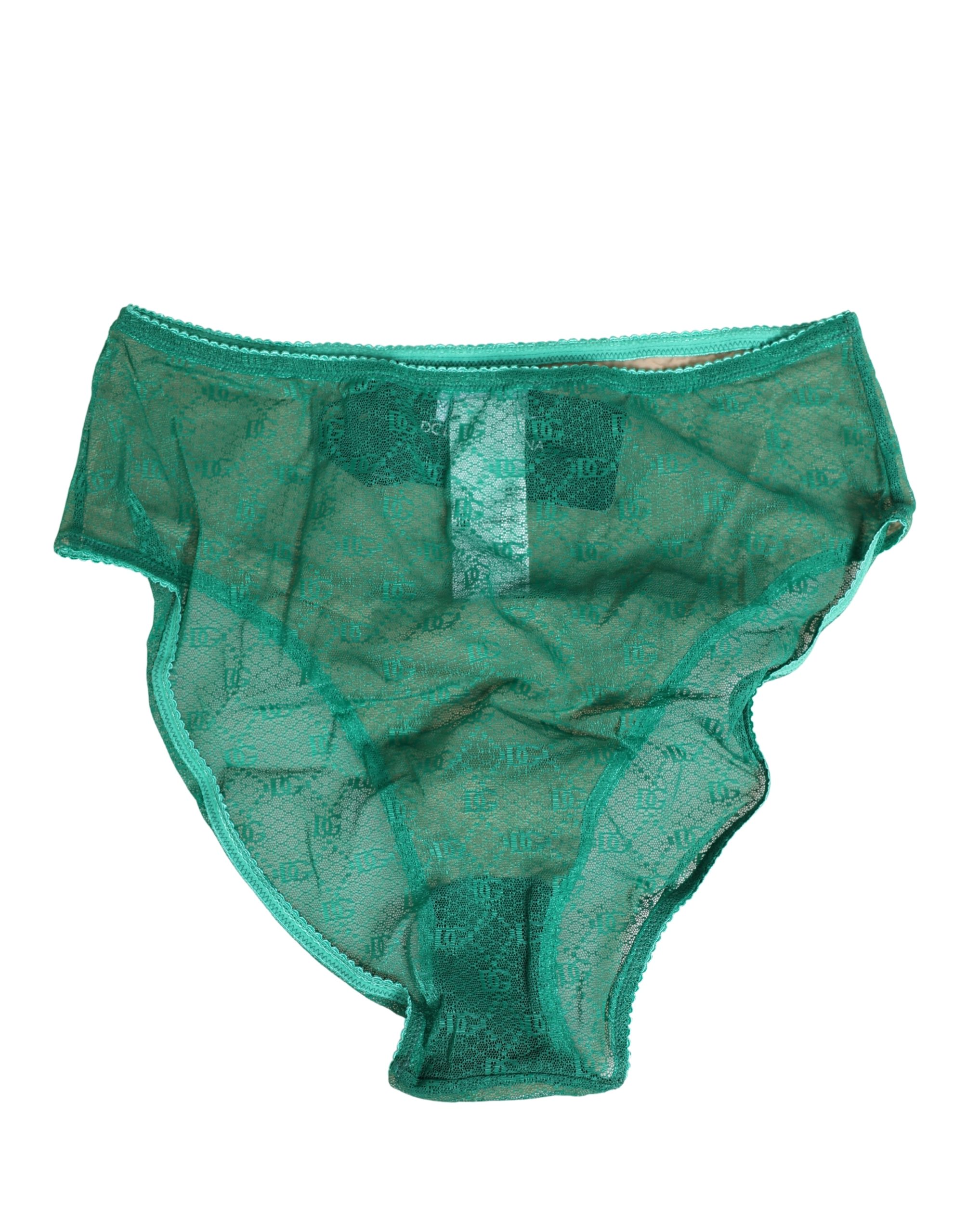 Green Lace Nylon DG Lingerie Panty Brief Underwear