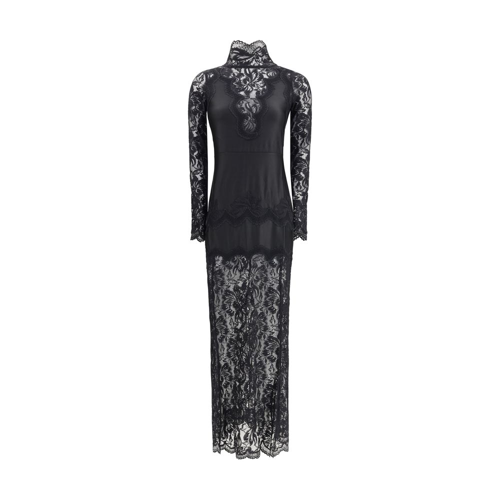 Black Polyamide Long Dress