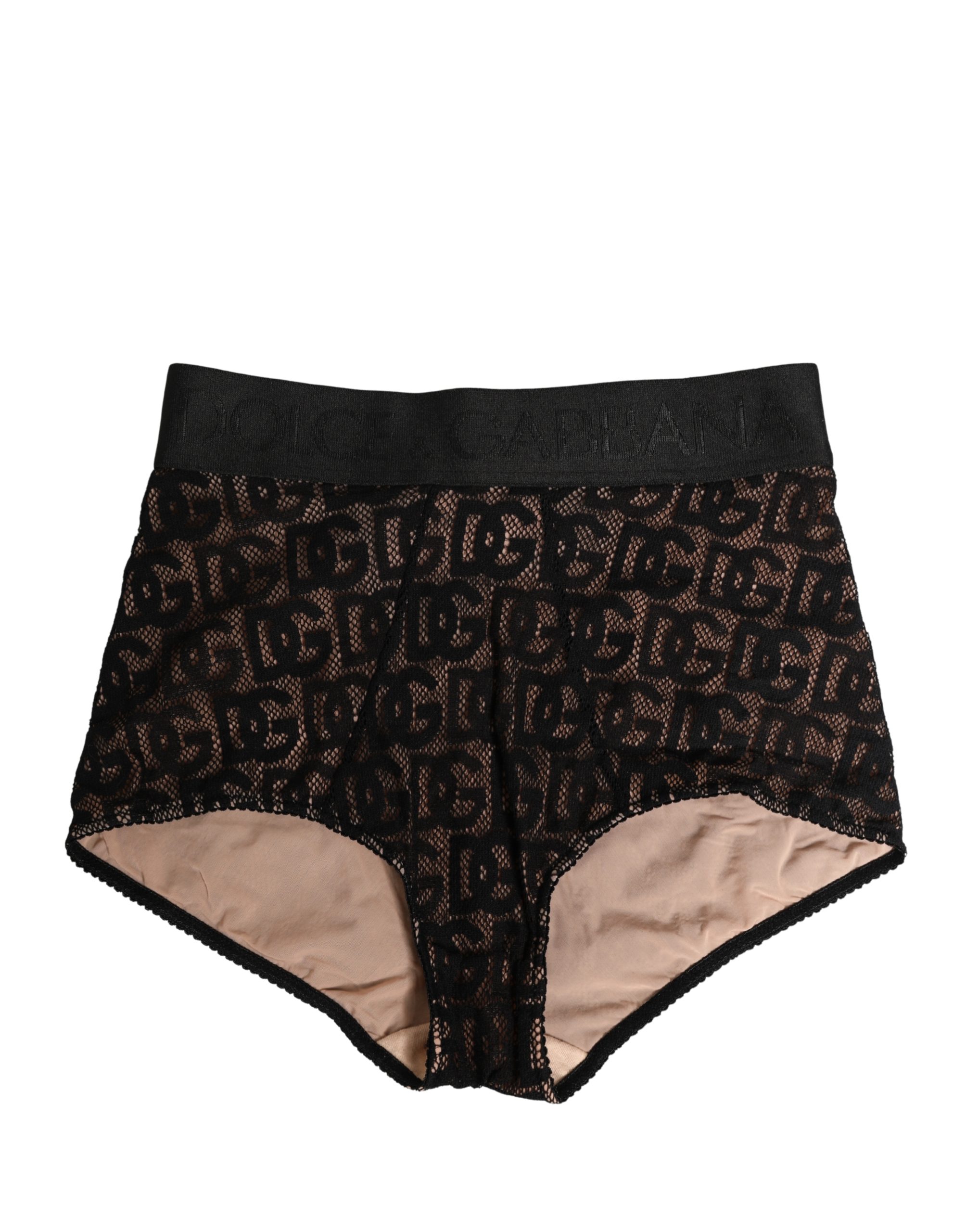 Black Cotton DG Logo High Waist Girdle Underwear