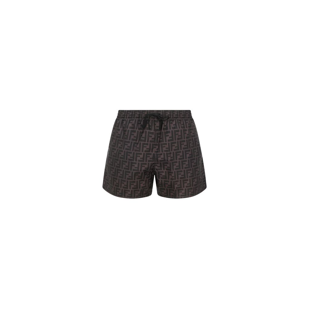 Gray Polyester Swim Shorts