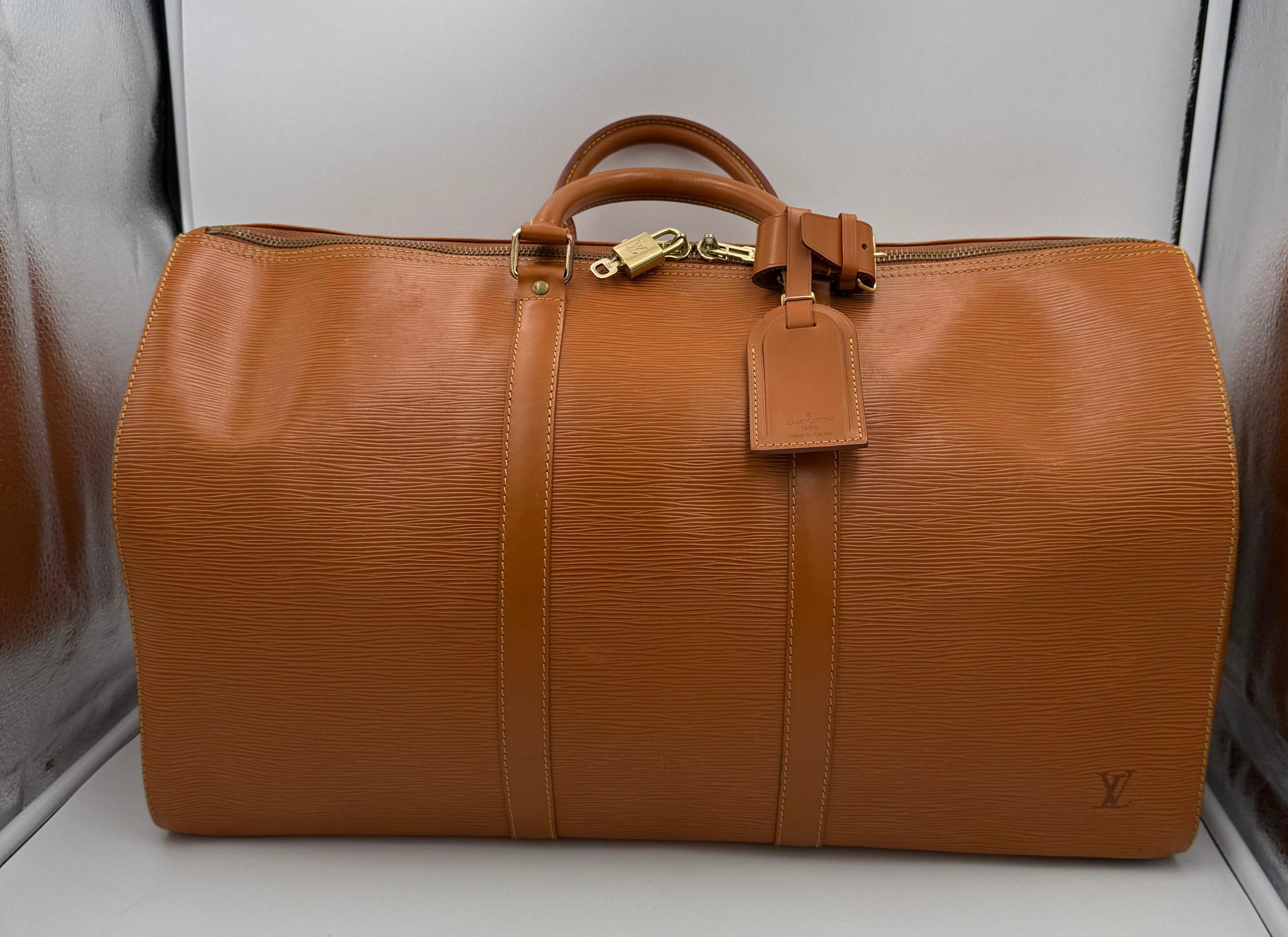 LOUIS VUITTON KEEPALL 50 in Brown EPI Leather Handbag