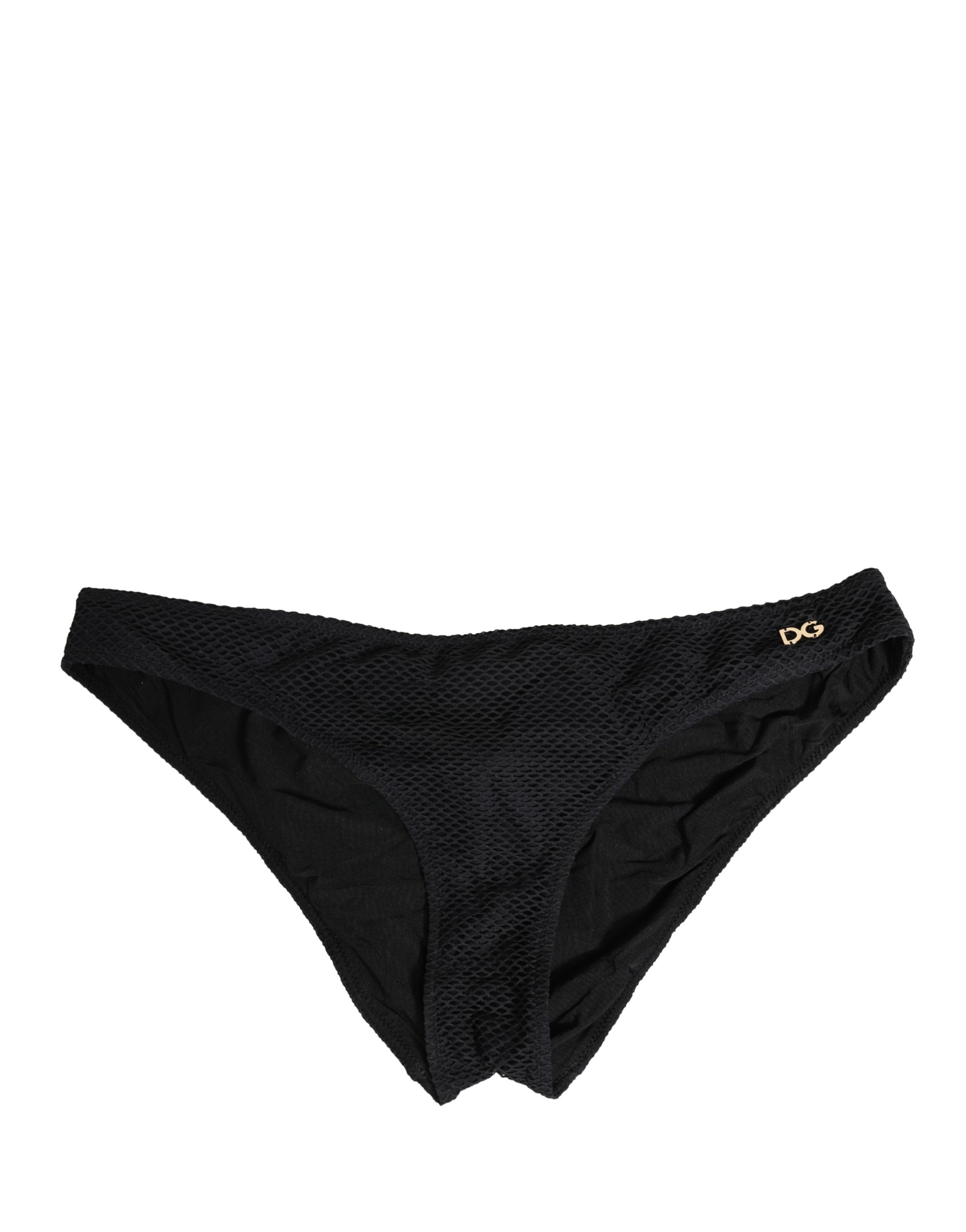 Black Nylon DG Logo Plaque Regular Brief Underwear