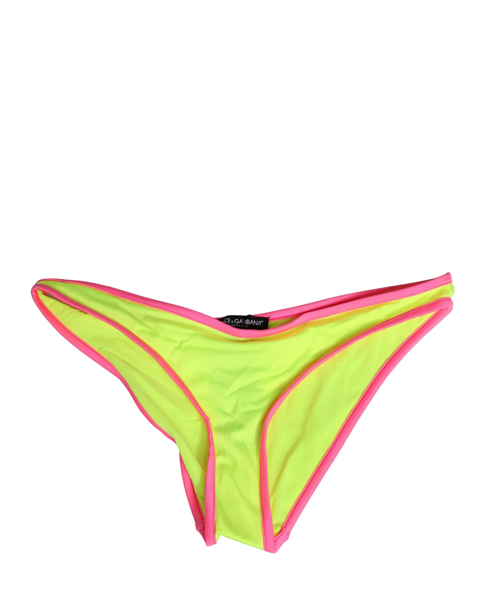 Yellow Pink Nylon Bottom Beachwear Bikini Underwear