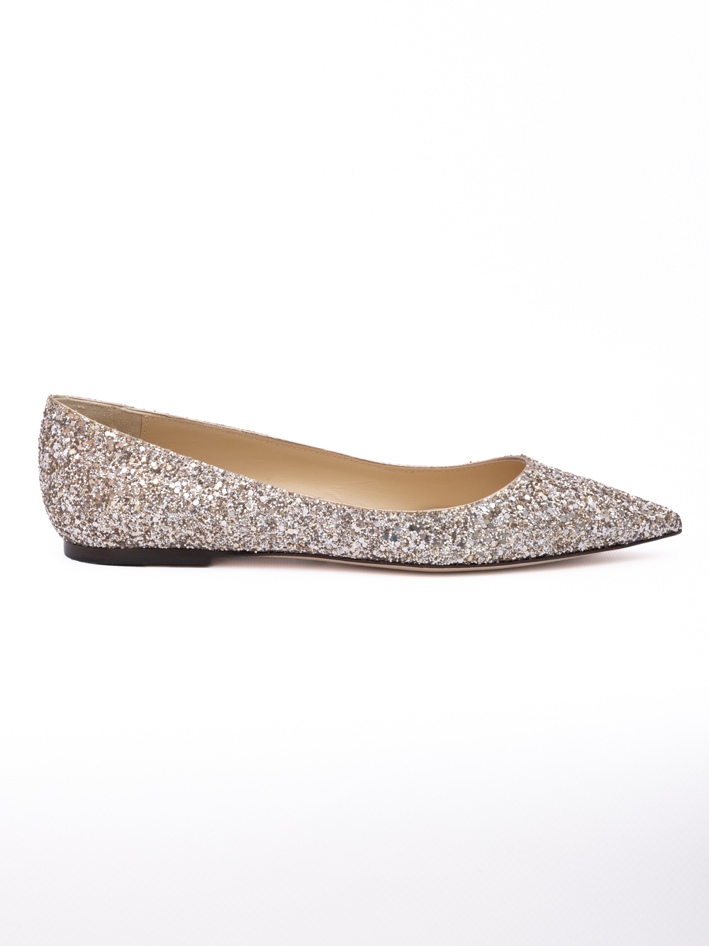 Rose Gold Glitter Fabric Alina Ballet Flat
