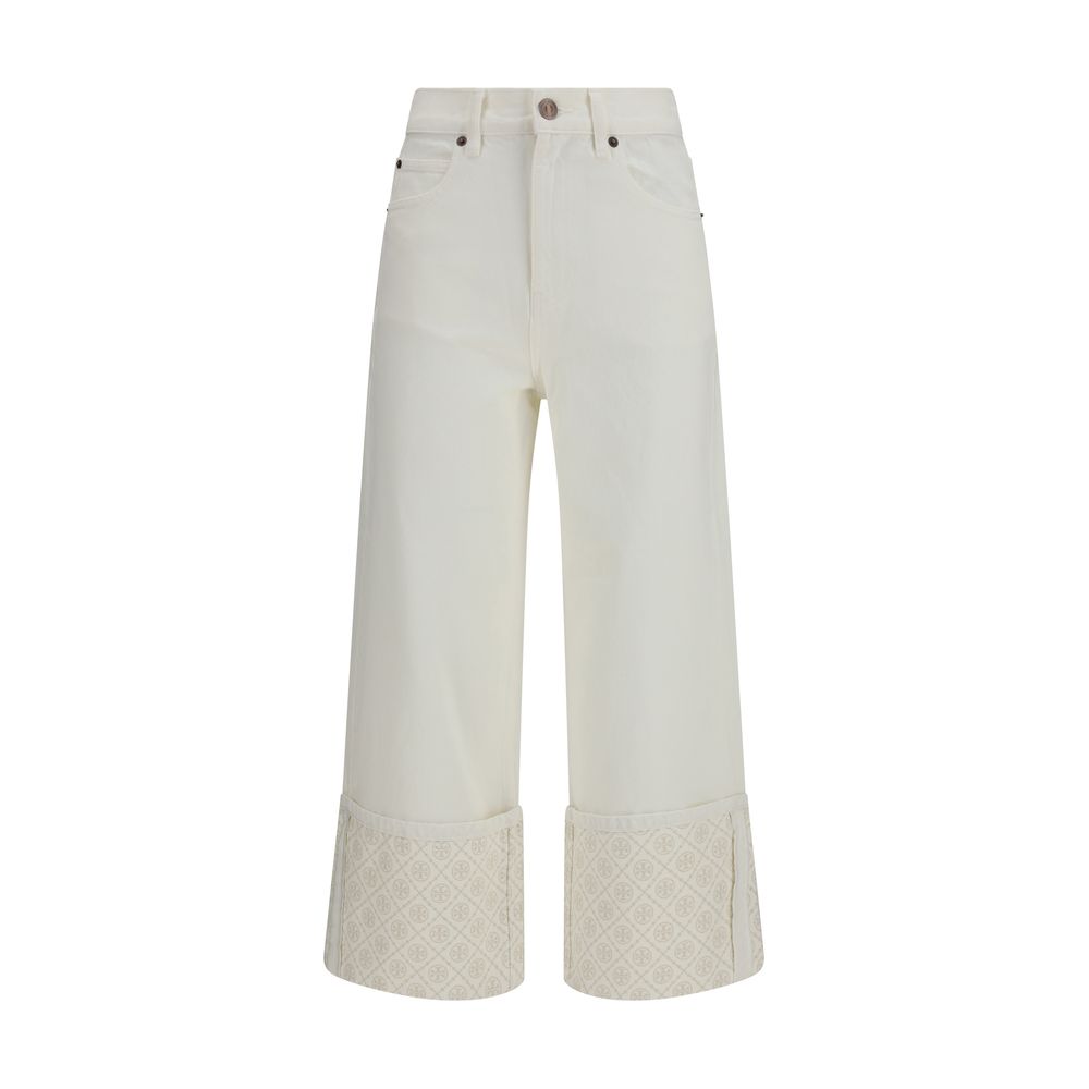 White Cotton Straight-Leg Jeans