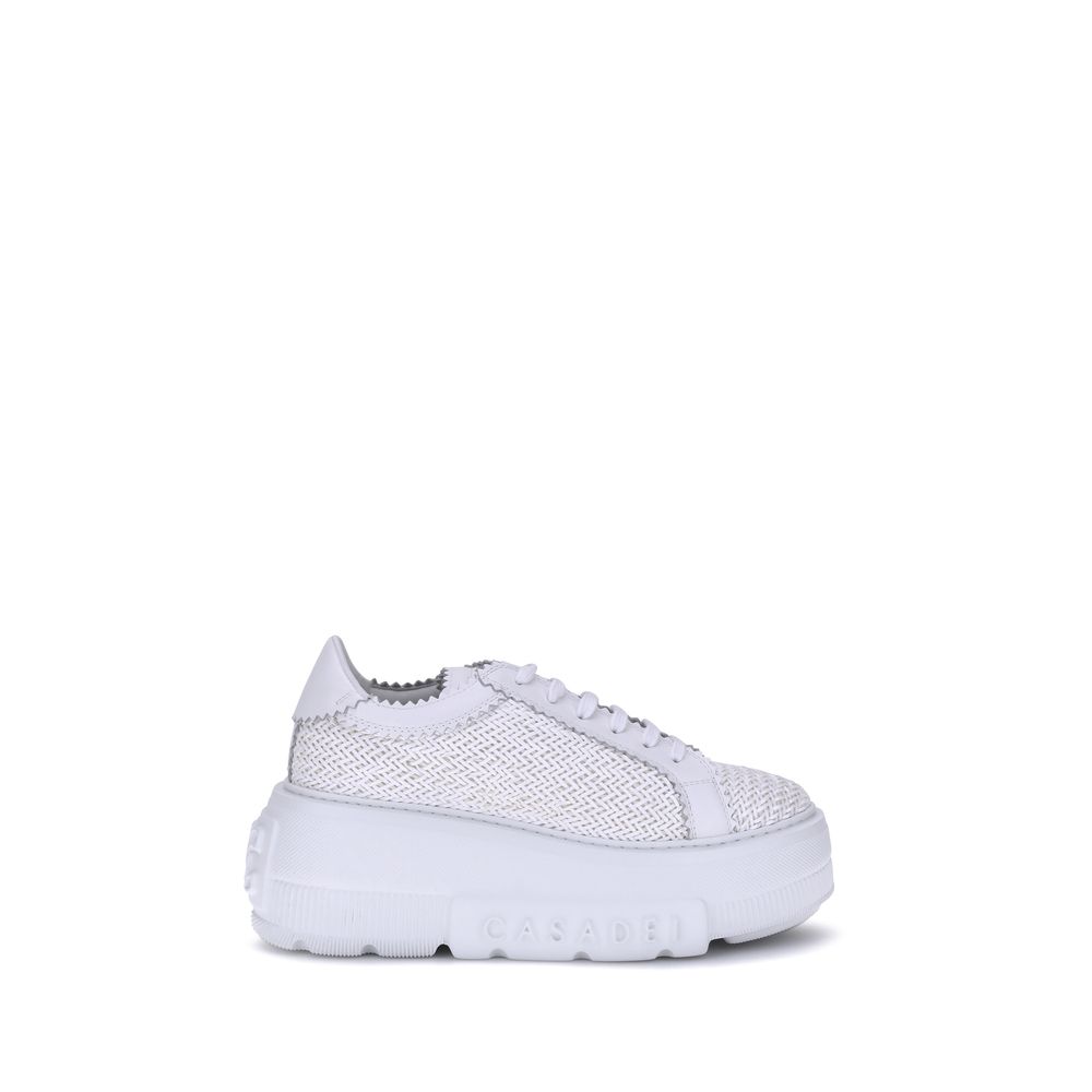 White Other Fibres Platform Sneakers