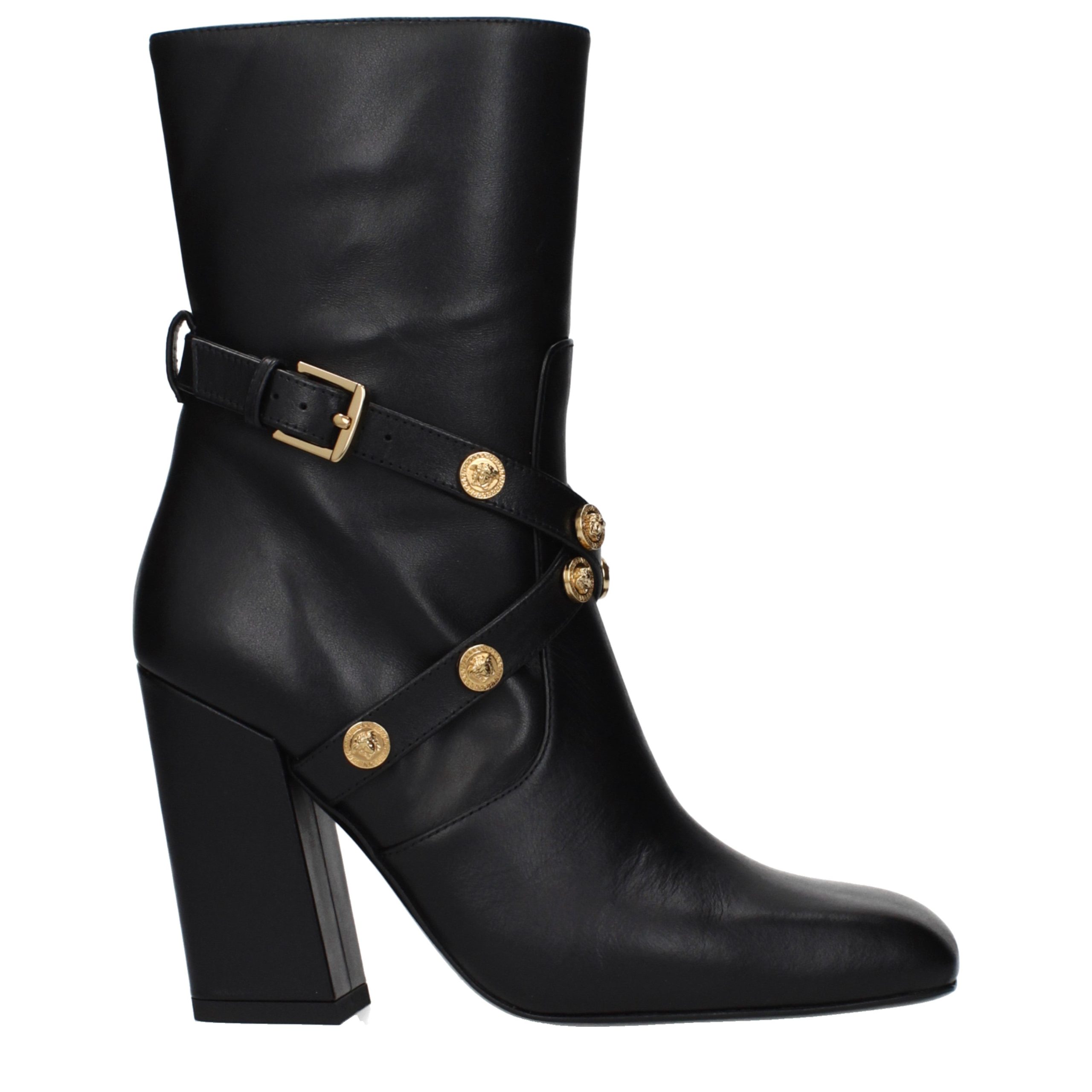 Black Leather Ankle Boots