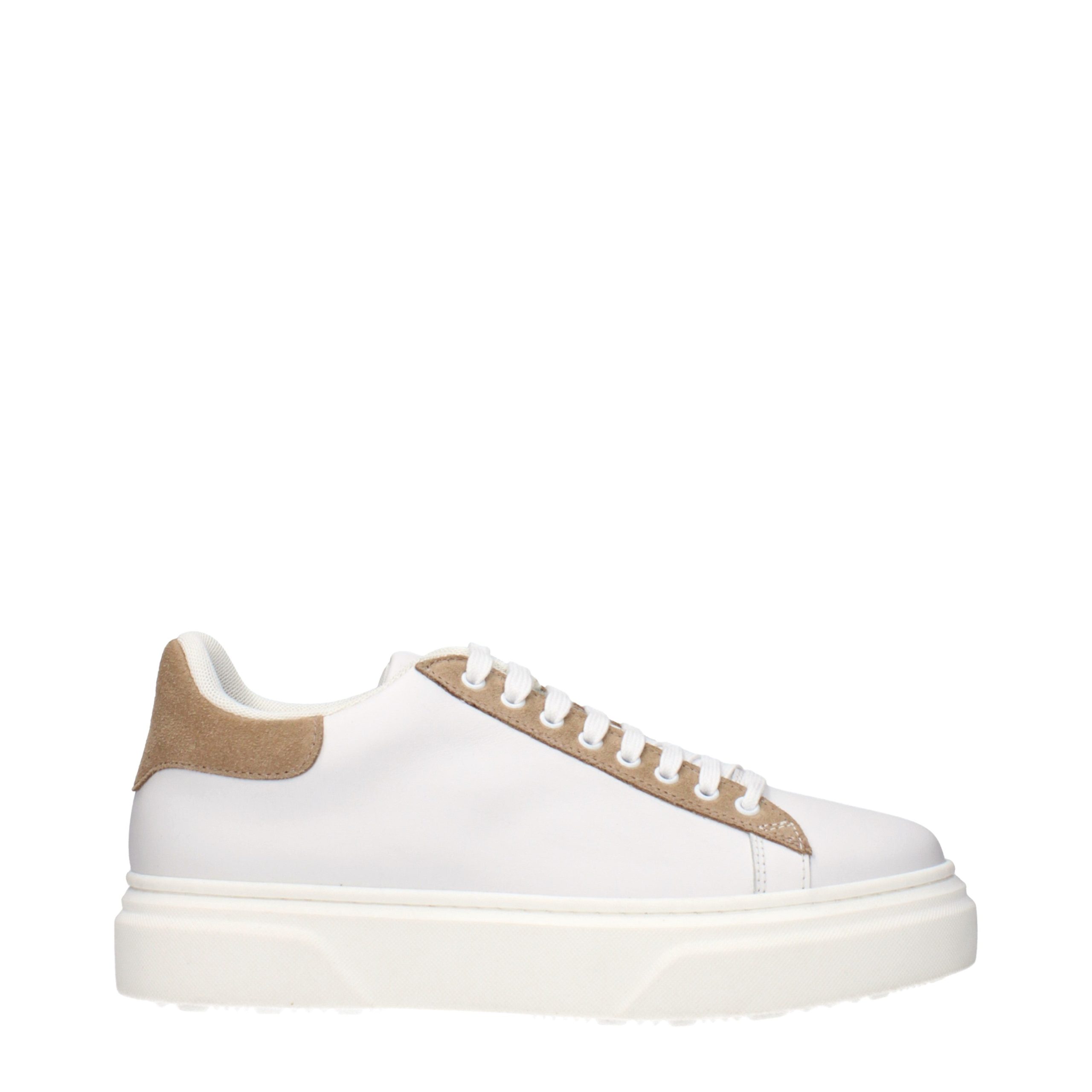 White Leather Low Top Sneakers