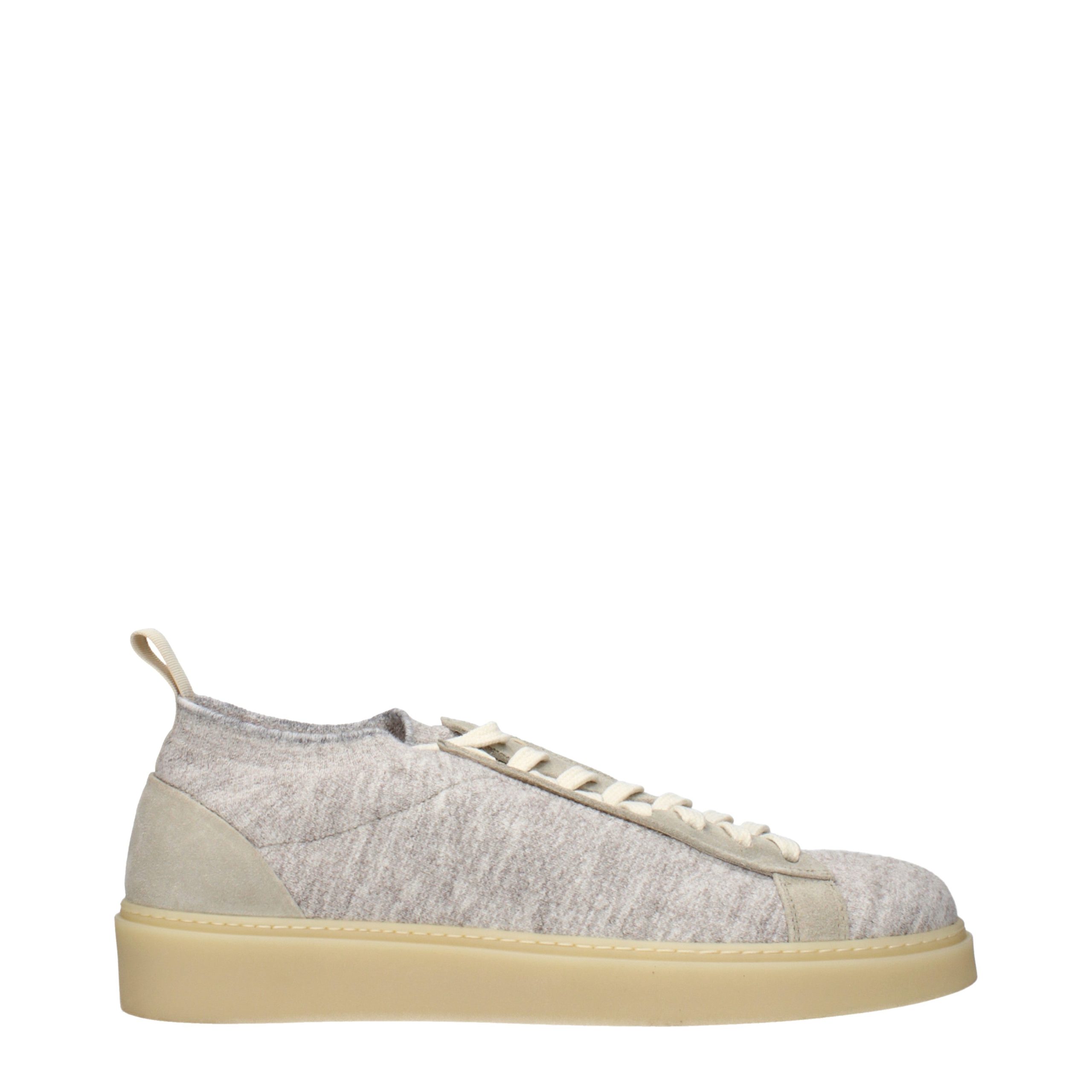 Beige Fabric Low Top Sneakers