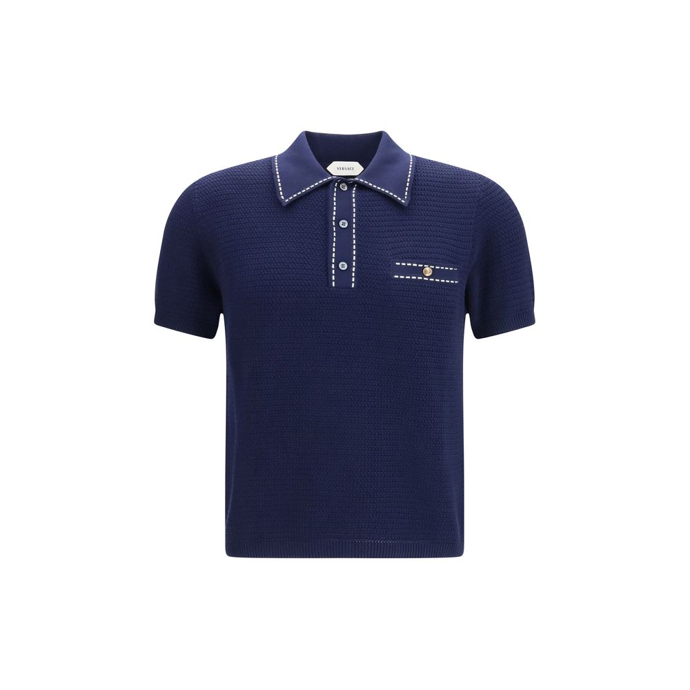 Blue Cotton Polo Shirt