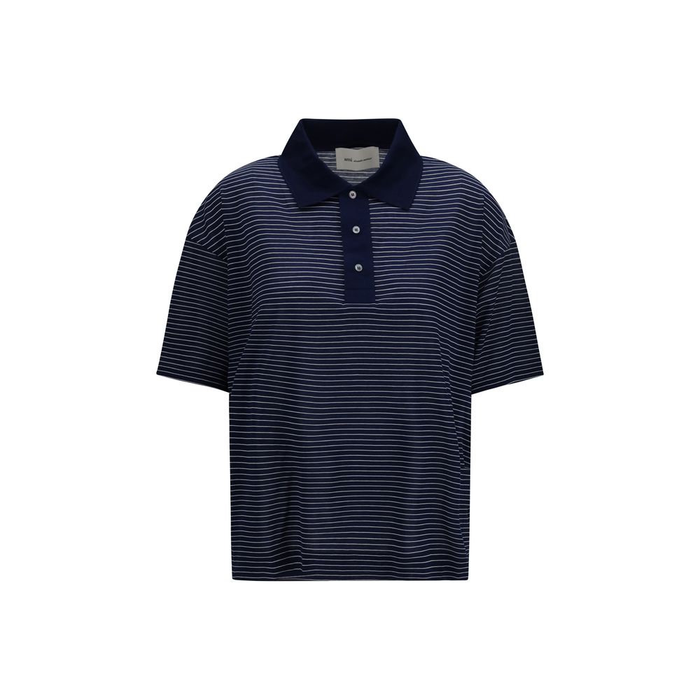 Blue Cotton Polo Shirt