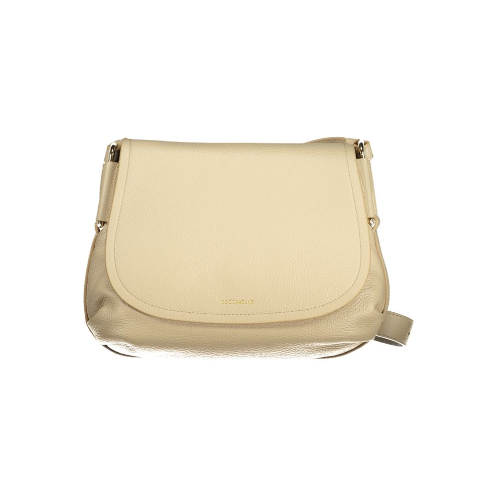 Beige Leather Woman Shoulder Bag