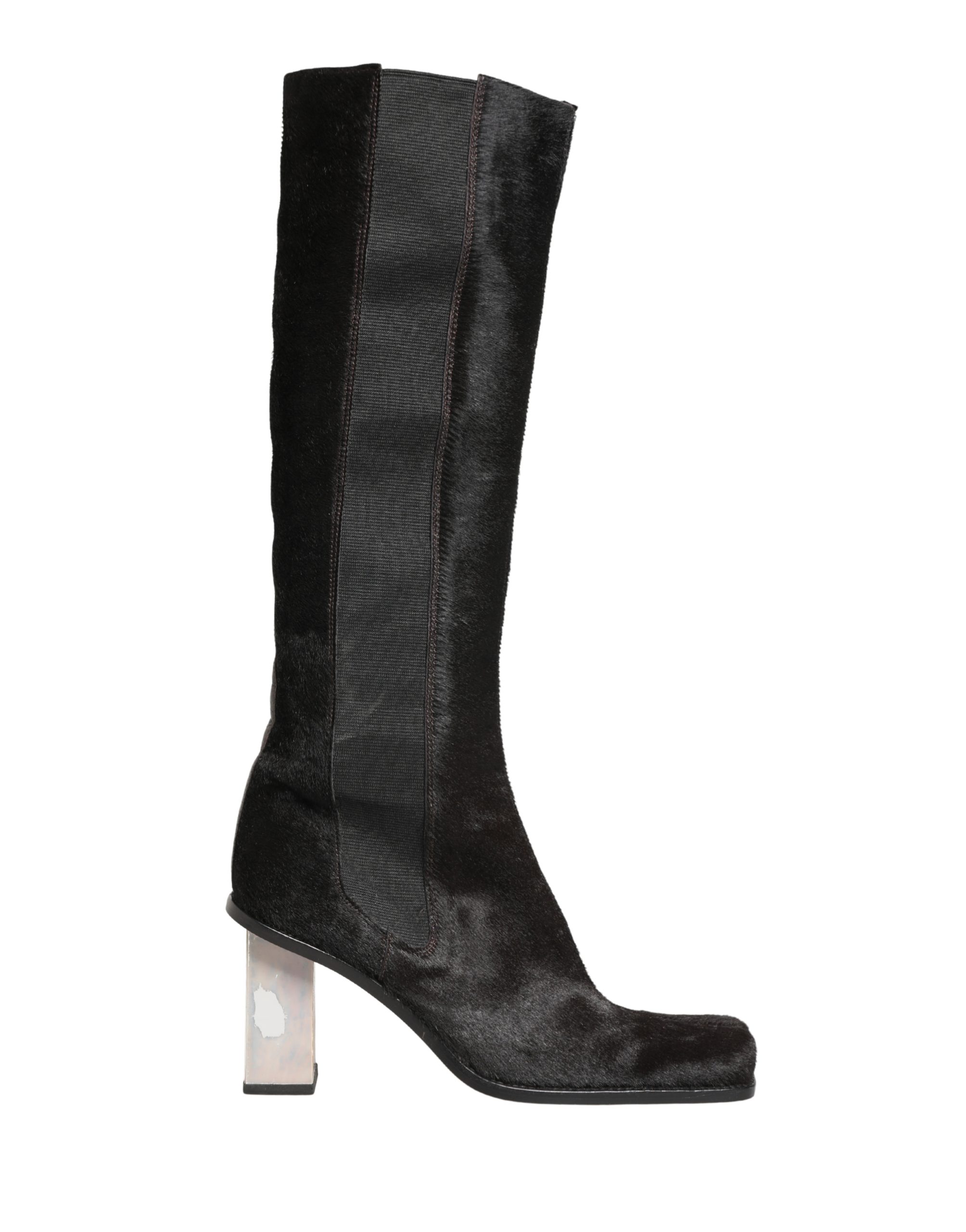 Black Suede Leather Knee High Boots Shoes