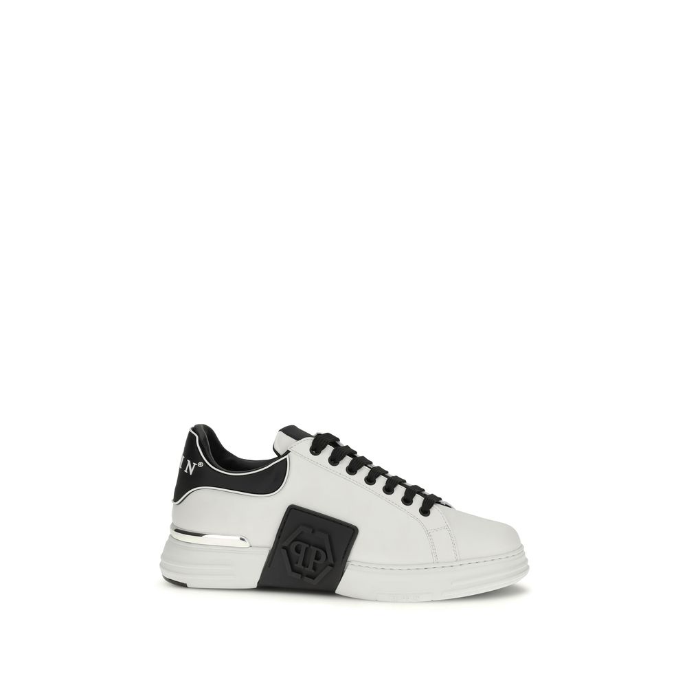 White Calf Leather Bos Taurus Low Top Sneakers