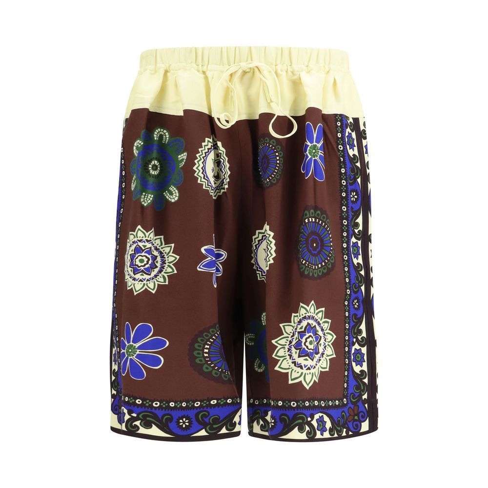 Multicolor Viscose Bermuda Shorts