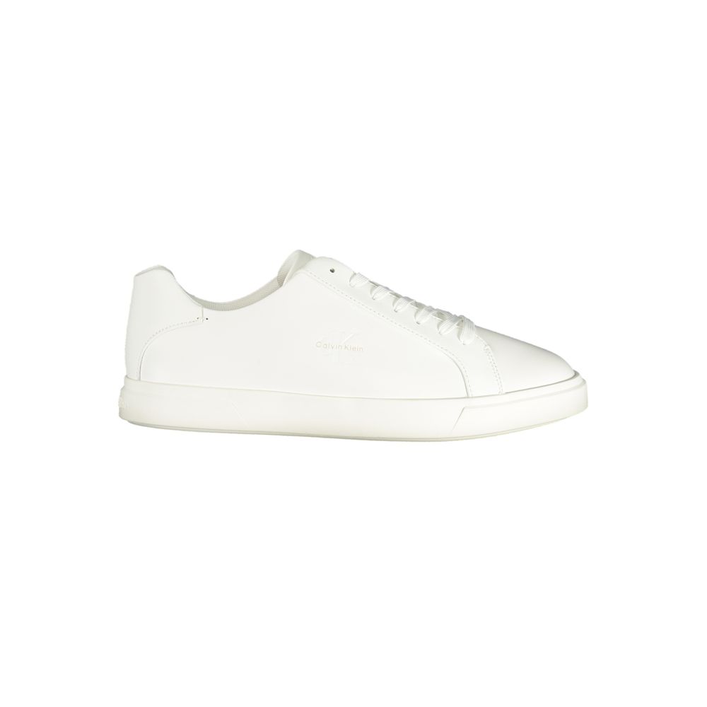 White Polyurethane Men Sneaker